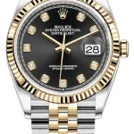 Rolex Datejust 36 Steel & Yellow Gold Black Diamond Dial Women's Watch M126233-0021