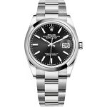 Rolex Datejust 126200 36mm Black Index Dial Smooth Bezel Oyster Bracelet