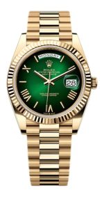 Rolex 2024 Day-Date m128238-0118 Green Dial Yellow Gold Bracelet