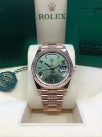 Rolex Day-Date 40 18k Everose Gold Olive Green Dial 60th Anniversary Men's Watch M228235-0025 - Image 6