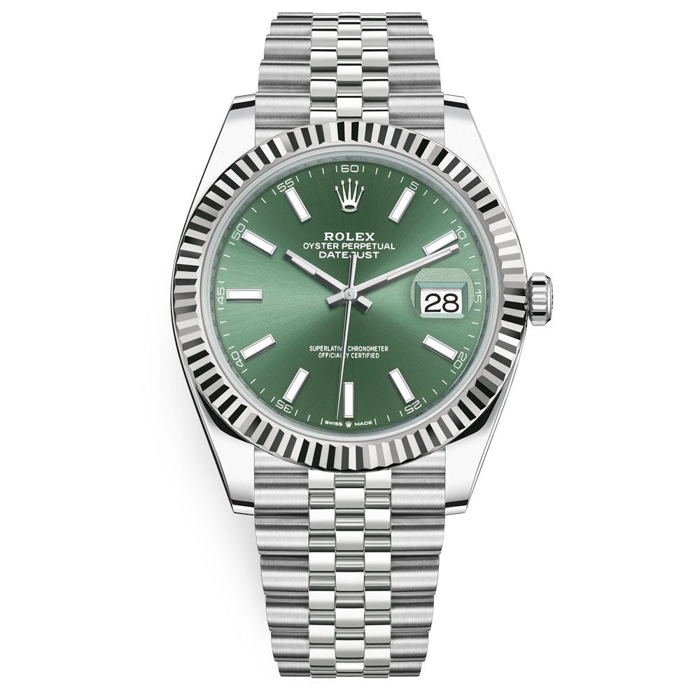 5949b5fd63bcaa32fe7c25d2cd340334.jpeg Rolex Datejust 41'Mint Green' 126334 Steel & White Gold - Image 1