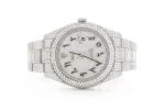 ROLEX DATEJUST ICED OUT 41MM SILVER HEBREW DIAL AUTOMATIC STAINLESS STEEL 23.50CT