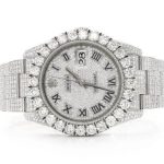 CHEAP ICED OUT WATCHES ROLEX DATEJUST 36MM AUTOMATIC STAINLESS STEEL WATCH FULL MOISSANITE WATCH 20.50CT