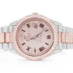 ICED OUT ROLEX FOR SALE DAY-DATE 40MM AUTOMATIC WATCH TWO TONE MOISSANITE 23.43ctw