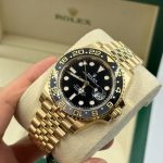 Rolex GMT Master ll Yellow Gold Black Dial Jubilee Bracelet Men's Watch 40mm M126718GRNR-0001 - Image 9