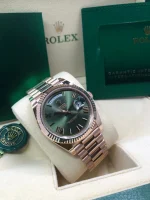 Rolex Day-Date 40 18k Everose Gold Olive Green Dial 60th Anniversary Men's Watch M228235-0025 - Image 7