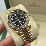 Rolex GMT Master ll Yellow Gold Black Dial Jubilee Bracelet Men's Watch 40mm M126718GRNR-0001 - Image 8
