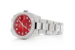 Iced Out Rolex Datejust 36MM SILVER RED DIAL AUTOMATIC MOISSANITE WATCH 14.00CT - Image 3