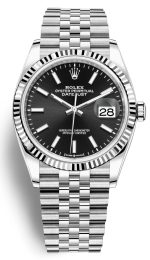 Rolex Datejust 36 Steel & White Gold Black Dial Women's Watch M126234-0015
