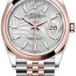 Rolex Datejust 36 Steel & Everose Gold Silver Palm-Motif Dial Women's Watch M126201-0031