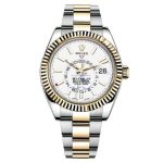 Rolex Sky-Dweller Automatic Men's 18kt Yellow Gold White Dial Oyster Watch 330933-0009