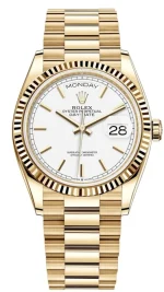 Rolex Day-Date Yellow Gold White Dial Unisex Watch M128238-0081
